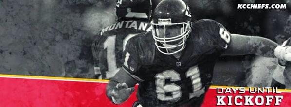 RAWFootageKC's tweet photo. Cool pic of @KU_oline on @kcchiefs Facebook page counting down 61 days to start of regular season #Chiefs #KUFball http://t.co/V1gjgXCMJA