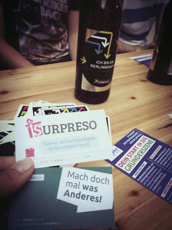 startupnight's tweet image. Wir sind heute beim Gründerstammtisch von Start Berlin mit den Gründern von @Surpreso_de und @EventstaDE