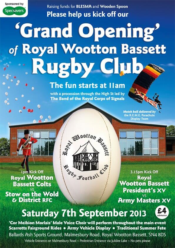 therealjcliff's tweet photo. @morlaischoir Royal Wootton Bassett RFC on the 7th Sept @RWBassetRFC #raisetheroof #blesma #woodenspoons http://t.co/2Z0vDDEGN4