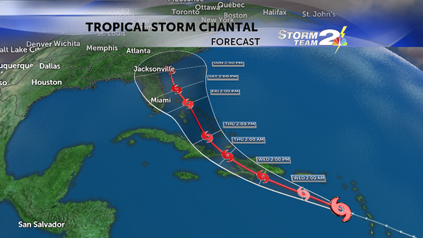 joshmarthers's tweet image. As of the 5PM advisory, #Chatal is still a tropical storm w/ sustained winds of 65 mph. Here's the latest track.