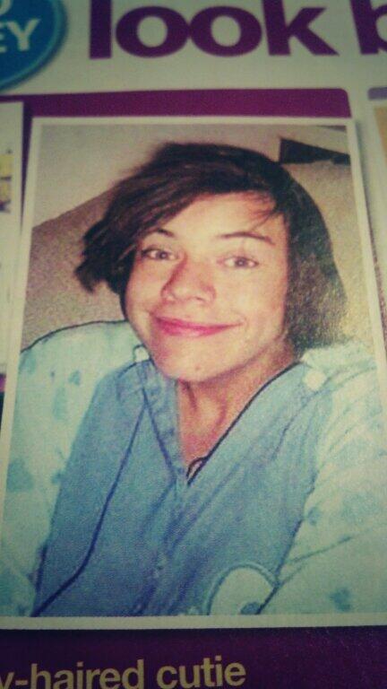 Found this in a magazine @Harry_Styles with straight hair haha(: #loveyourcurlyhair