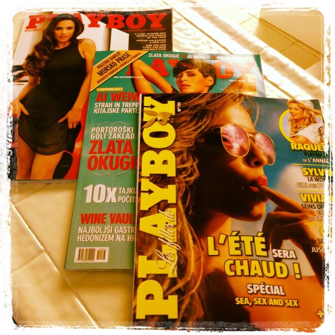 I'm all over the world! Just got my @PlayboyFrance and @PlayboySi issues! What a blessing <3 Universal