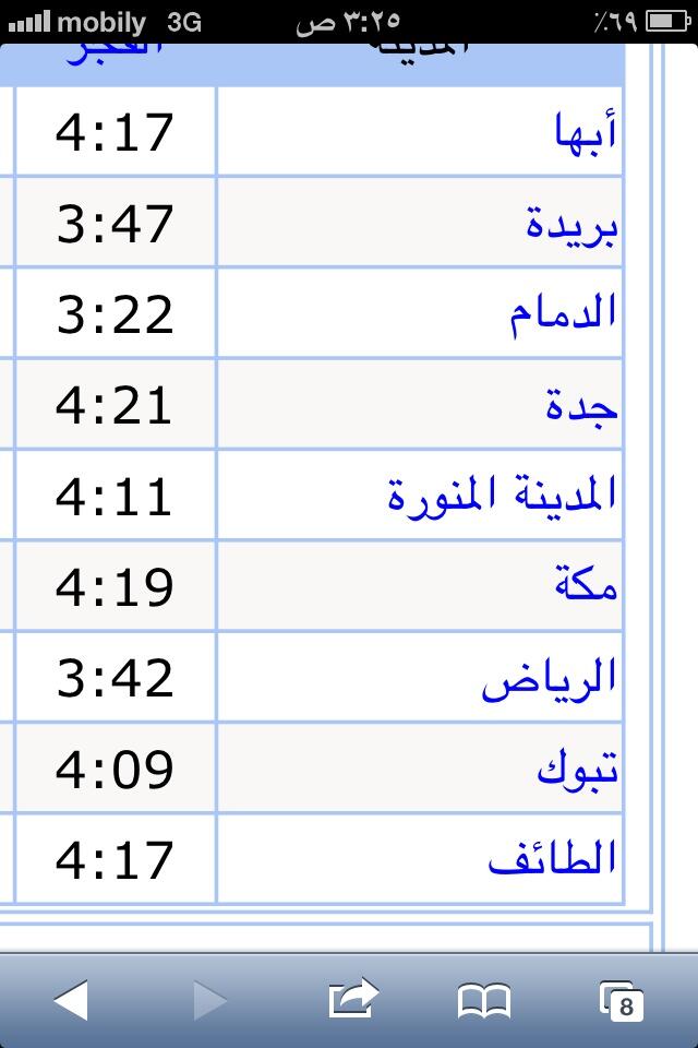 الفجر متى تبوك ياذن مواقيت الصلاة