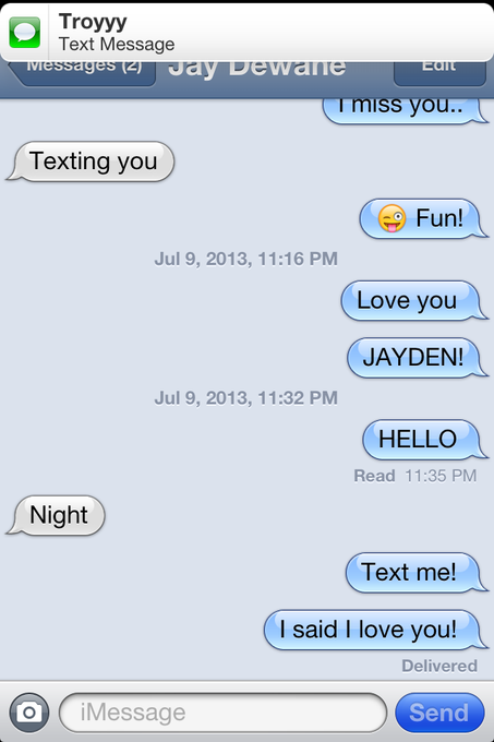 My brother obviously doesn't feel the love. & yes he's 8 and has an iPhone #ohwell haha http://t.co/