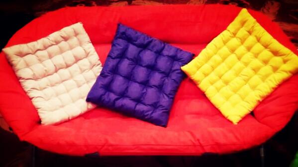 twistisyou's tweet photo. Our comfy red couch for zone 1. Super love! #TwistEvents #mercantile http://t.co/DupKky84CK