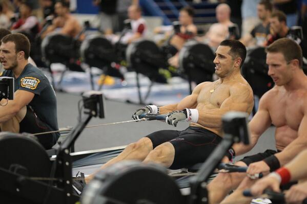 CrossFitGames's tweet image. .@JasonKhalipa wins Row 1 (6:21) and Row 2! (1:18:03)! #CrossFitGames