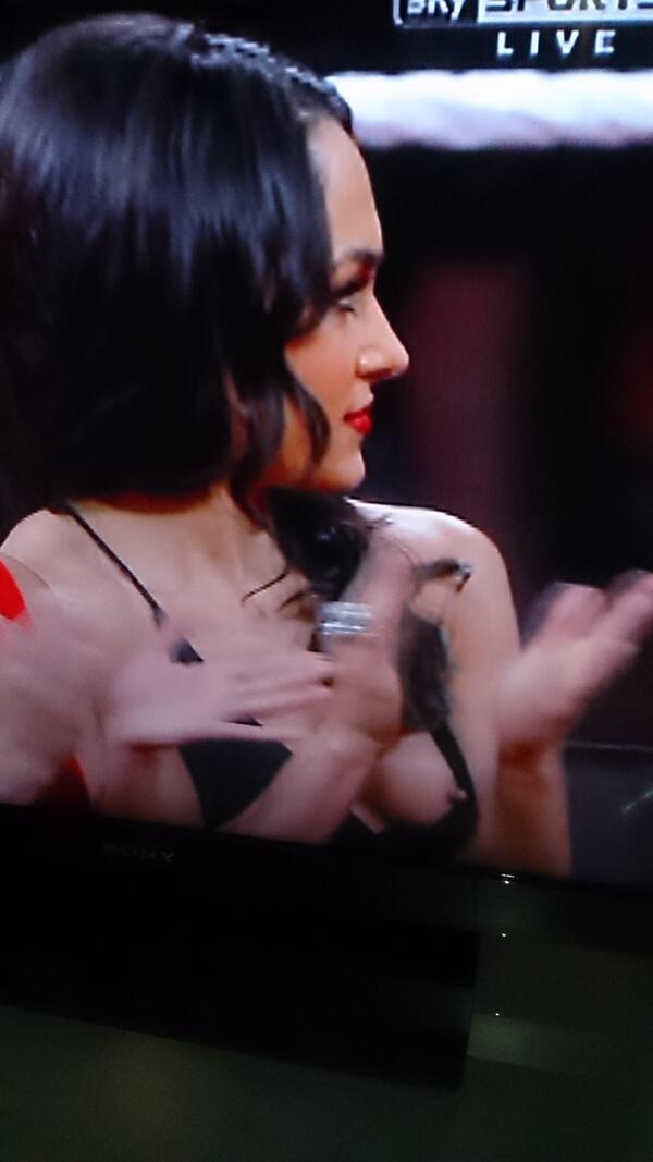 kevhorsburgh's tweet image. @nicoleandbri cheeky little nipple slip during raw!