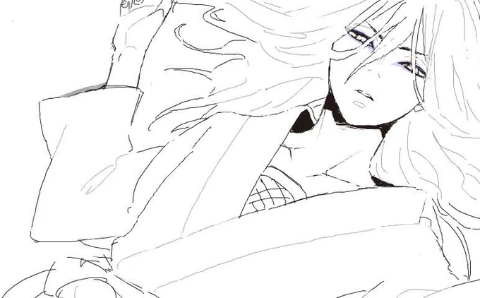 おえもりで大蛇丸の線画頼まれたから描いた。幼少期 