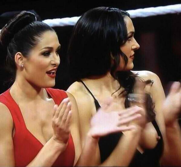 Brie Bella of the Bella Sisters suffered a wardrobe malfunction on WWE Raw ...