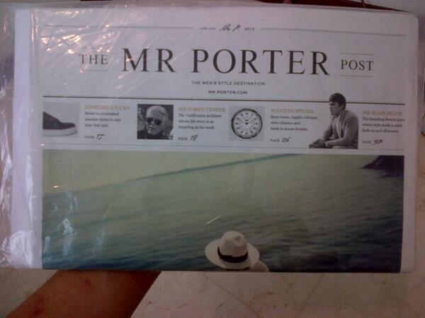 Thomas_Melvin's tweet photo. @MRPORTERLIVE Just received my Mr. Porter Jun-Jul Post. What a bliss! Thank you Mr. Porter, have a splendid day... http://t.co/wpQq643Kb9