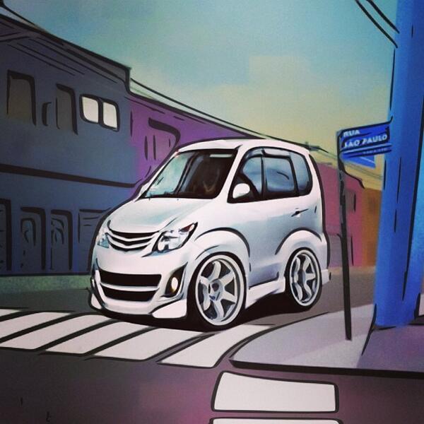 #hawknpoke via <a href="/diownri/">Anak UI</a>'s instagram. bit.ly/RwDopZ #edit #shrinked #cartoon #car #toyota #avanza #hawknpoke