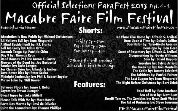 NerveDamagePix's tweet image. Our short, The Faithless is an official selection for the Macabre Faire Film Festival in Bethlehem PA this Sept 6-8!