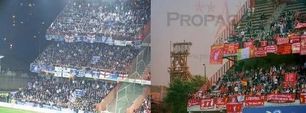 Everton Away Days On Twitter Everton Fans At Standard Liege Compared To Liverpool At Standard Liege Evertoneuropeanawaydays Evertonawaydays Http T Co Thlmvy0va5