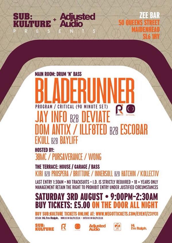 NEXT SATURDAY IN MAIDENHEAD @ ZEE BAR .. £5 TICKETS ON THE DOOR ALL NIGHT