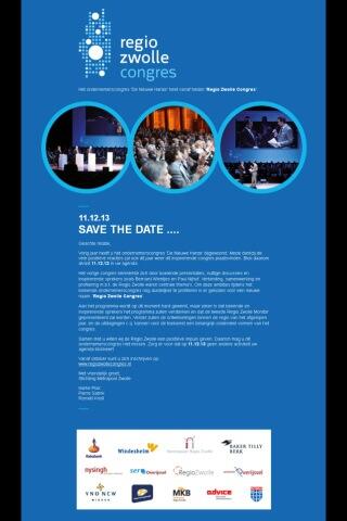 Reserveer 11.12.13 voor het tweede congres! Let op de nieuwe naam: <a href="/NieuweHanze/">De Nieuwe Hanze</a> wordt Regio Zwolle Congres.