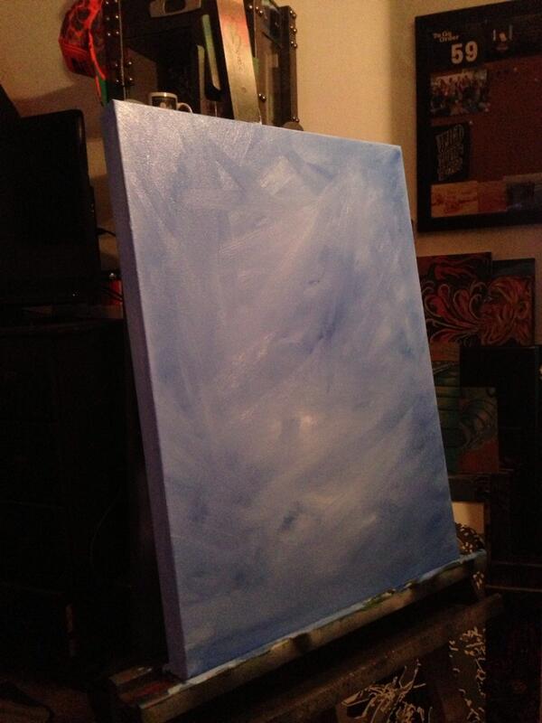 CustomArtLab's tweet image. Painting today.... Background first