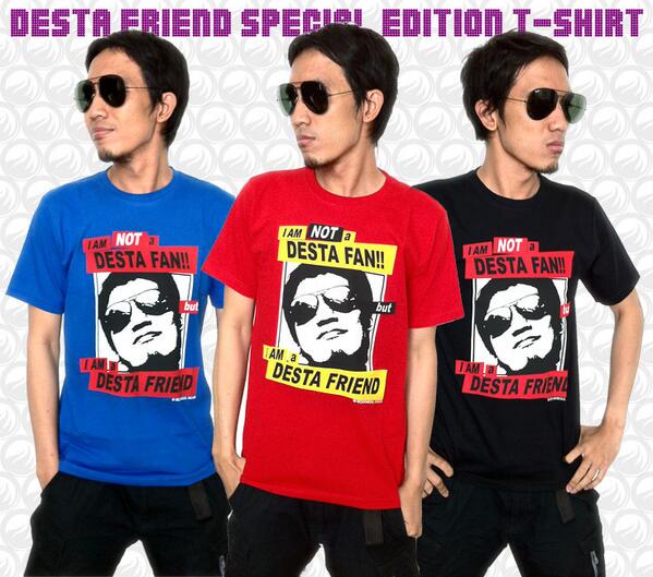 Boleh diorder sis :) RT <a href="/warninurmaya/">warninurmaya</a>: “<a href="/destafriends/">Desta Friends Club</a>: Buat yg belum punya t-shirt #DestaFriends bisa RNSWear lho ^_^