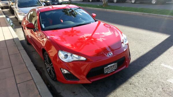 WyreNut1's tweet photo. Old car died. Searched relentlessly for replacement. Found it! Supra Reborn-Scion FRS FireStorm Red. #sofuntodrive http://t.co/gjznOlAr0C