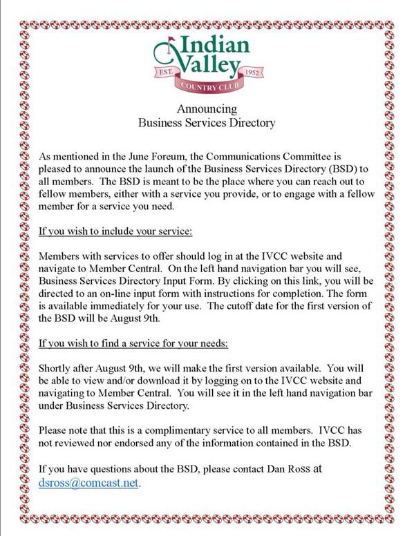 IVCCGolf's tweet photo. New Business Service Directory for IVCC.  Please check it out here &amp; on club site! http://t.co/Knmp1r84aL