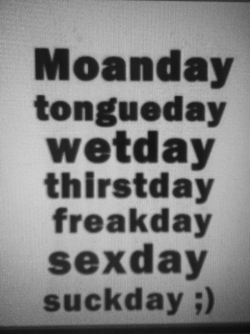 LowSuzi's tweet photo. Vilken dag är din favoritdag i veckan? http://t.co/Vvcpu72EKp