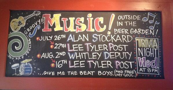 FiddleheadPizza's tweet image. July and August dates for The Beer Garden Stage. Alan Stockard and Lee Tyler Post this weekend! All shows @ 8:00!