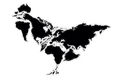 rybotics's tweet photo. The continents on the world map can be rearranged to create a chicken. http://t.co/nW8HaNWbUx