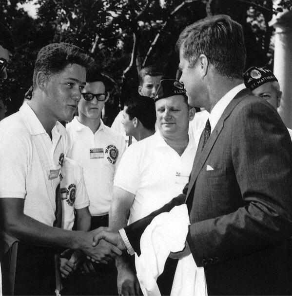 bigdaddybunce's tweet image. “@BeschlossDC: Here young Bill Clinton meets President Kennedy, Rose Garden, White House, 50 years ago today: http://t.co/gp96xsYxBl”