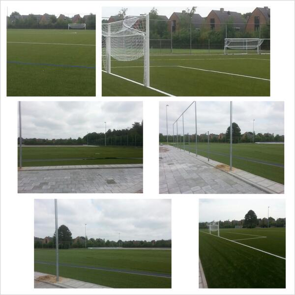 De voortgang van het nieuwe trainingsveld: