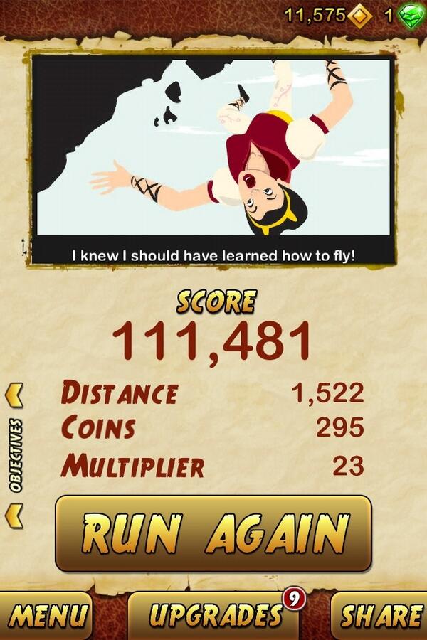 I got 111481 points while escaping from a Giant Demon Monkey. Beat that! bit.ly/TempleRun2