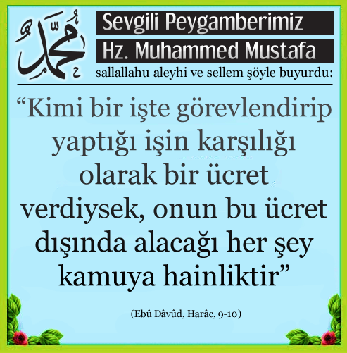 hergunhadis's tweet photo. “Kimi bir işte görevlendirip yaptığı işin karşılığı olarak bir ücret  verdiysek, onun bu ücret  dışında alacağı..." http://t.co/nJfTlGjIQq