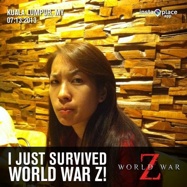 ryanrockroll's tweet photo. SHE JUST SURVIVED WORLD WAR Z Kuala Lumpur Malaysia http://t.co/qg483t3Zkk