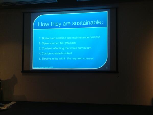 P Stuart on sustaining  online LL Moodle courses for 500 computer science Ss in Japan #WorldCALL2013