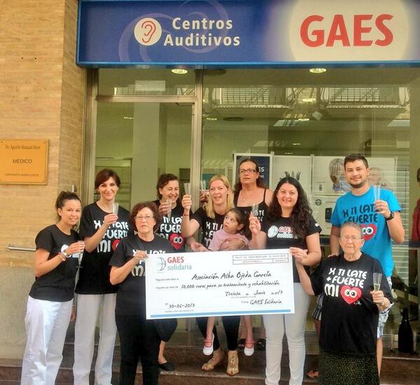 Ayer vivimos un día inolvidable gracias a la iniciativa de <a href="/Gaes/">GAES</a> 10.000 euros para seguir luchando por nuestra hija