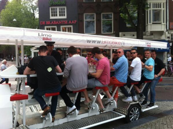 LimoBikeNL's tweet photo. And another happy #stagparty on our brand new LimoBike. Wanna join? http://t.co/XdWWbLQ4Z3 #LimoBikeNL #Amsterdam http://t.co/V8AB9bCEw5