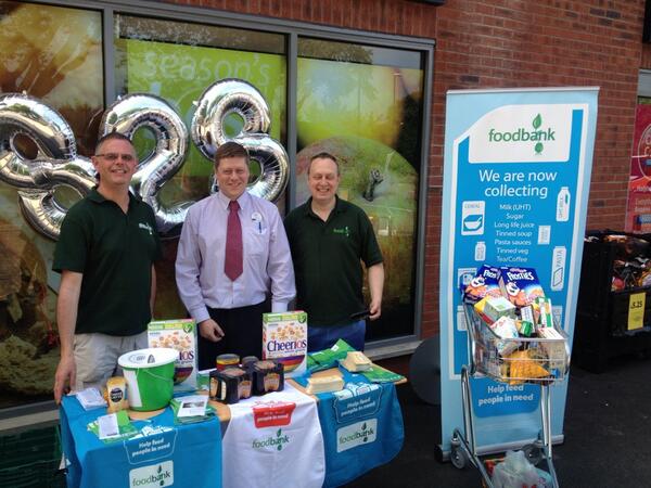 Trussell Trust supporting our Food bank collection. Going very well. The people of Coventry are a generous bunch.
