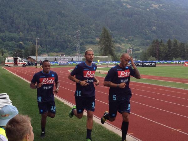 Dimaro, azzurri subito in campo per l'allenamento