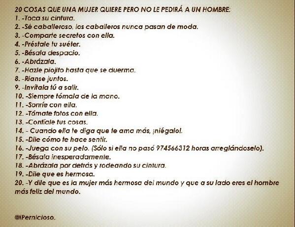 anderarann's tweet photo. 20 cosas que una mujer quiere, pero no le pedirá a un hombre... http://t.co/sAnzZTGqoZ
