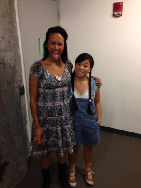 JulianPoNYMF's tweet photo. #sip Sarah and Izzy get ready to rock and roll their sold out show! @NYMF #whoisjulianpo http://t.co/uT24Qx7EXi