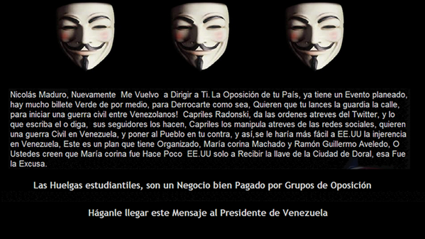 NicolasMaturo's tweet photo. #ConLaZurdaDeChavezYElEspirituDeBolivar ¡Camaradas! Anonymous nos envió esto. Dar RT para #QueSeSepa http://t.co/yOcKFDAjkJ
