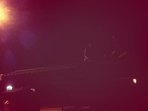 mxttdylxn's tweet image. @mens_asses and @dallasrauker atop the parking garage