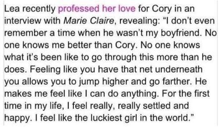 InfamyGb's tweet photo. LEA MICHELE's interview. Cory Monteith!!!! #RipCoryMonteith! 😭😭😭 http://t.co/wrmN5DQMW2”" @PerezHilton