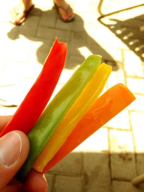 Just curious... If I threw these four peppers in a bag, what's the probability I'd pull them out in rainbow order?