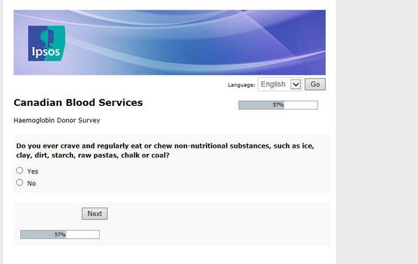 Stephan044's tweet photo. Canadian Blood Service questionnaire question. Are you kidding me? http://t.co/JQHjHataqf