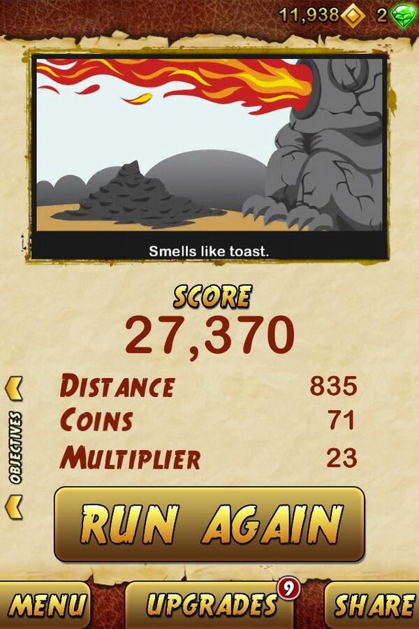 I got 27370 points while escaping from a Giant Demon Monkey. Beat that! bit.ly/TempleRun2
