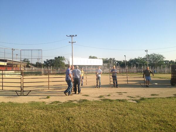 WashCountyFair's tweet photo. Putting up gates for the concert. Are you ready for the fair? http://t.co/3jlxD4JL3i