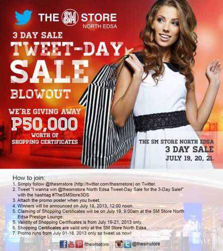 sumwillwin's tweet image. “I wanna win @thesmstore North Edsa Tweet-Day Sale for the 3-Day Sale!” with the hashtag ‎#TheSMStore3DS