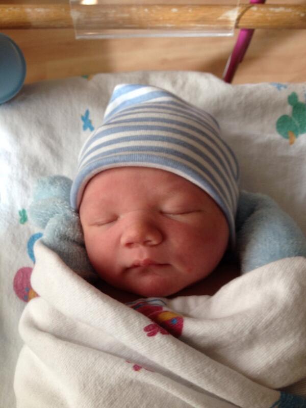 Welcome our little man Emerson James Swift Stock. 7/14/2013. @barbjstock is resting well