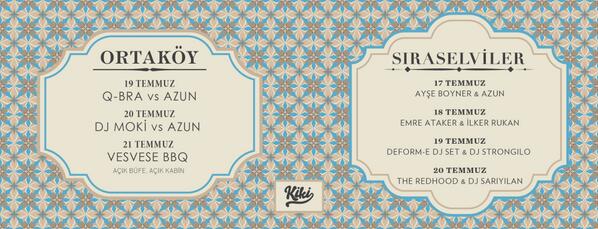 Kiki'de bu hafta / This week <a href="/KiKistanbul/">kiki-istanbul</a> 
<a href="/nazimdikbas/">nazimdikbas</a> <a href="/Vesvese/">Vesvese</a> <a href="/ayseboyner/">ayse boyner</a> <a href="/kaansezyum/">kaan sezyum</a>