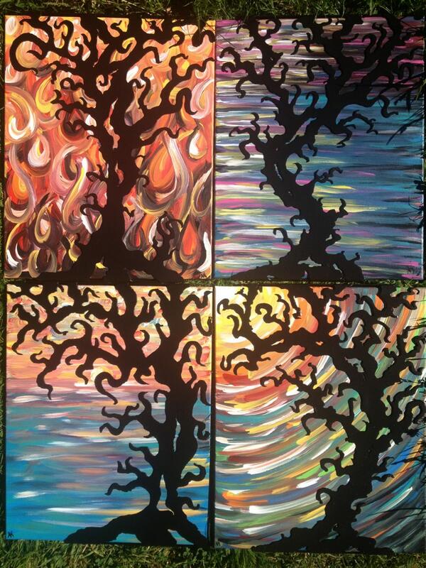 4 of our newest pieces! Wrought Iron over painted canvas 16"x20" Current sale $125 each!!