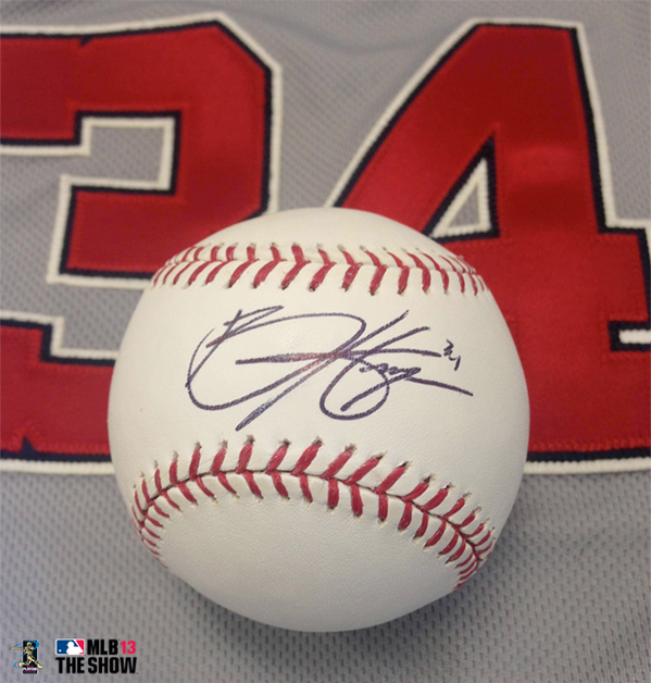 MLBTheShow's tweet photo. And now it's @Bharper3407's turn in the #HRDerby. RT for your chance to win this signed ball. http://t.co/NyF0mjhMVp